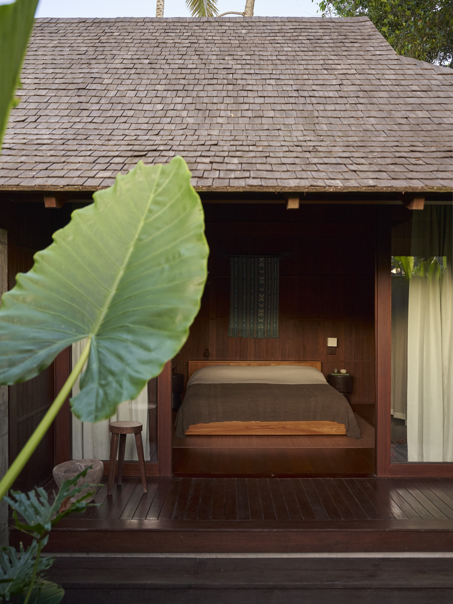 Bedroom at rumah haruku seen from the private gardens