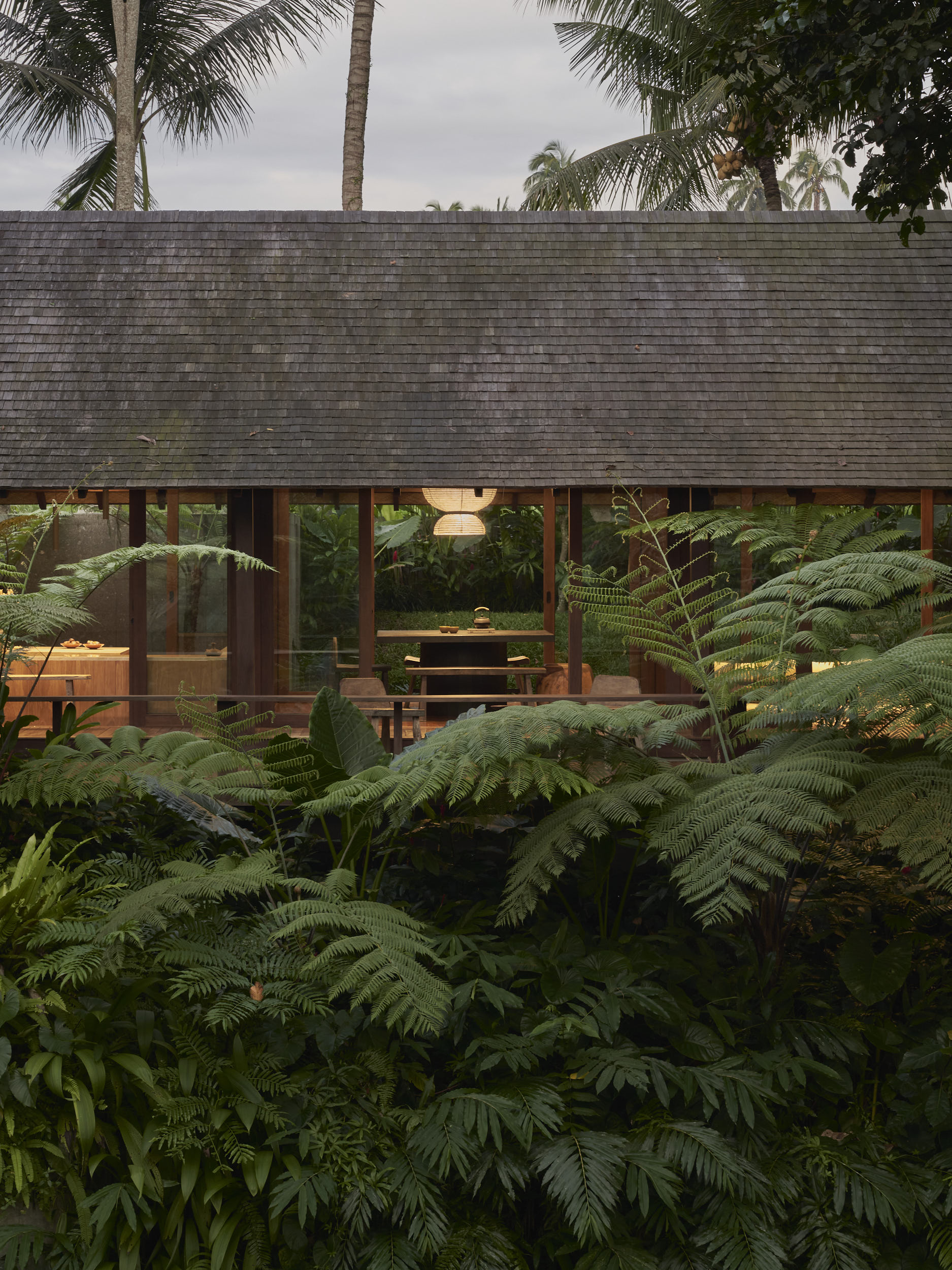 Late afternoon at rumah haruku looking perpendicular into the dining room