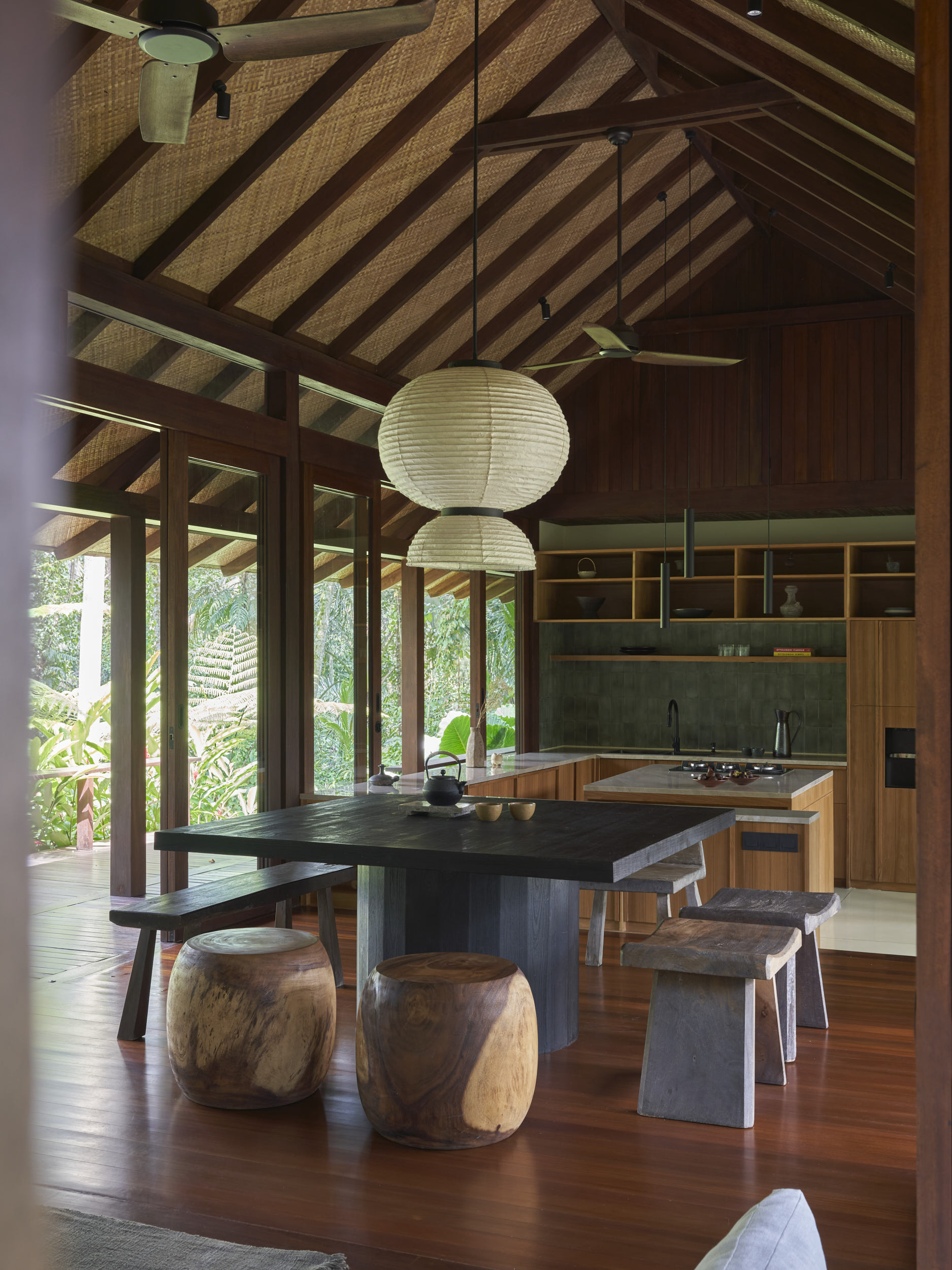 Dining room and kitchen view of rumah haruku