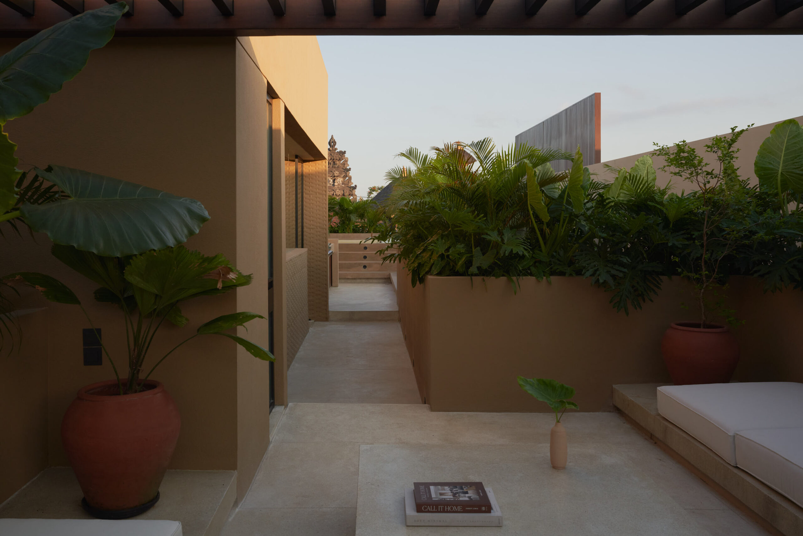 Horizontal view from roof top living room looking towards the corridor