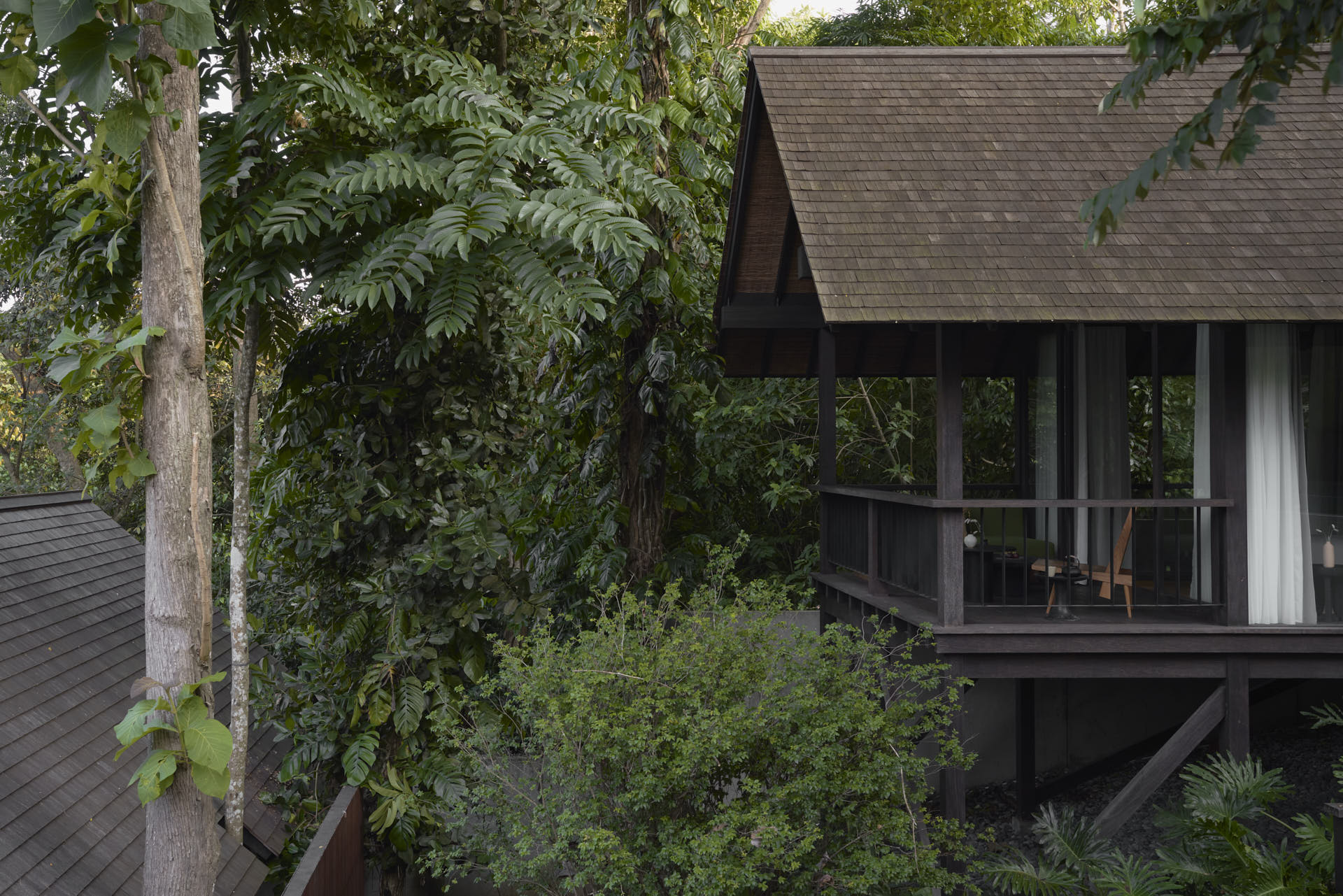 View of stacking bedroom pavilions