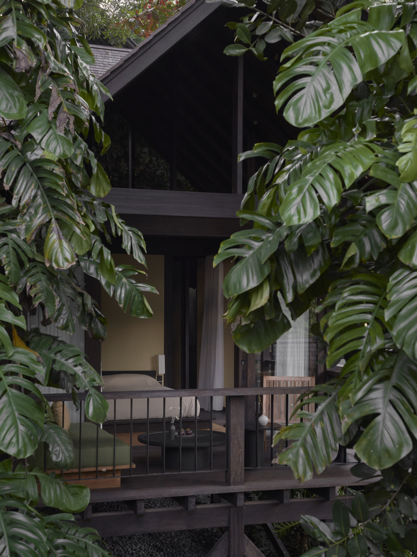 Bedroom pavilion from outside looking inwards