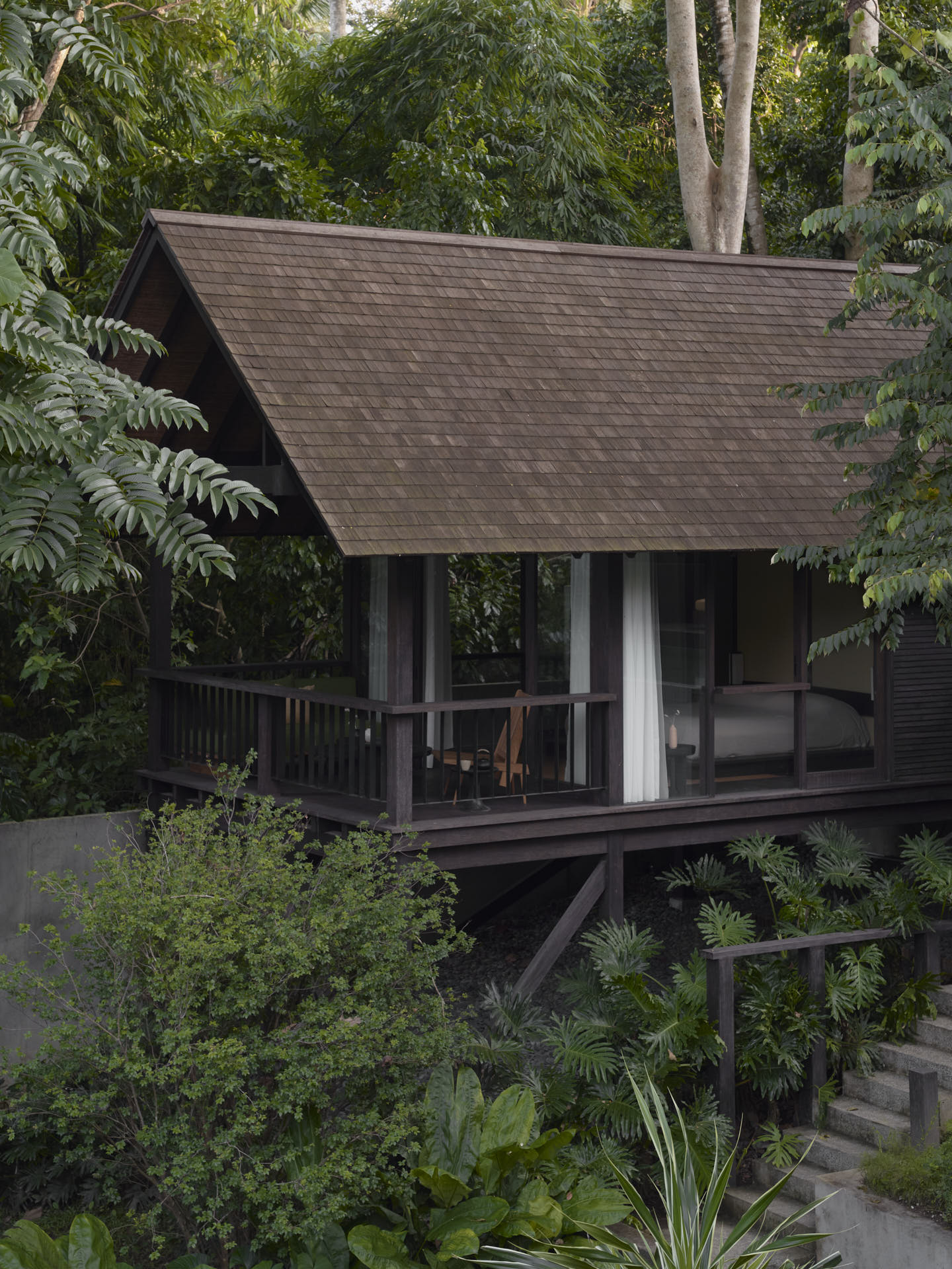 Side view of one of rumah lituhayu bedroom pavilions