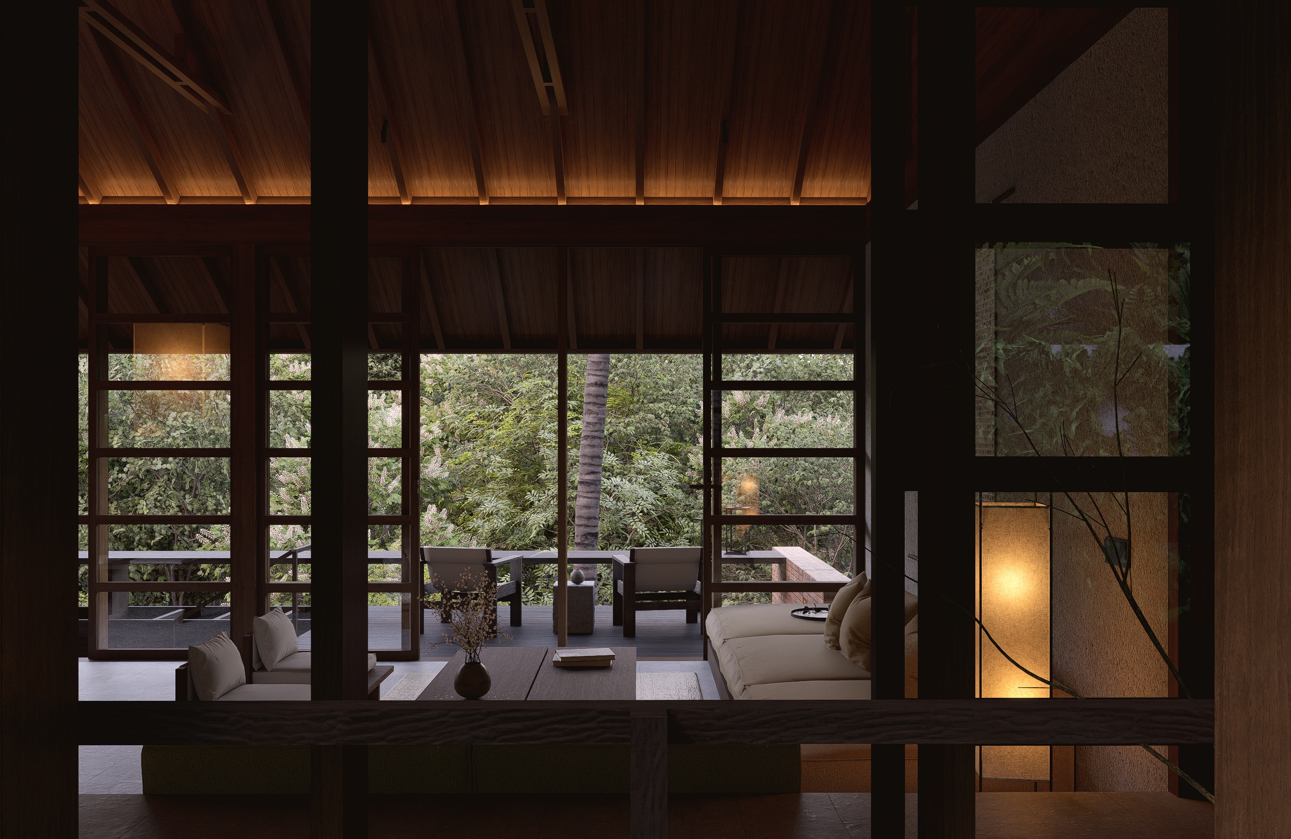 Living Room of Rumah Molana overlooking the valley