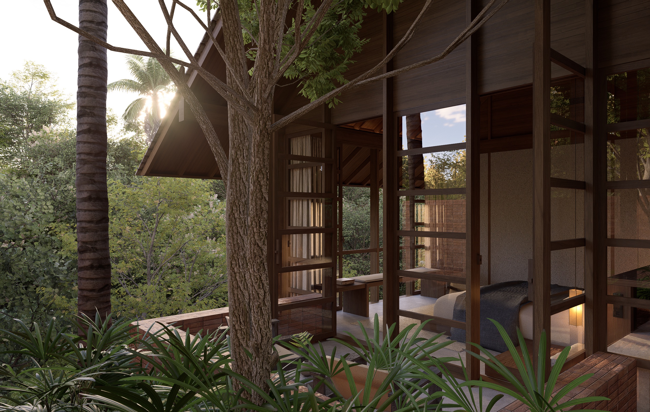 Terrace at the side of the bedroom at rumah molana