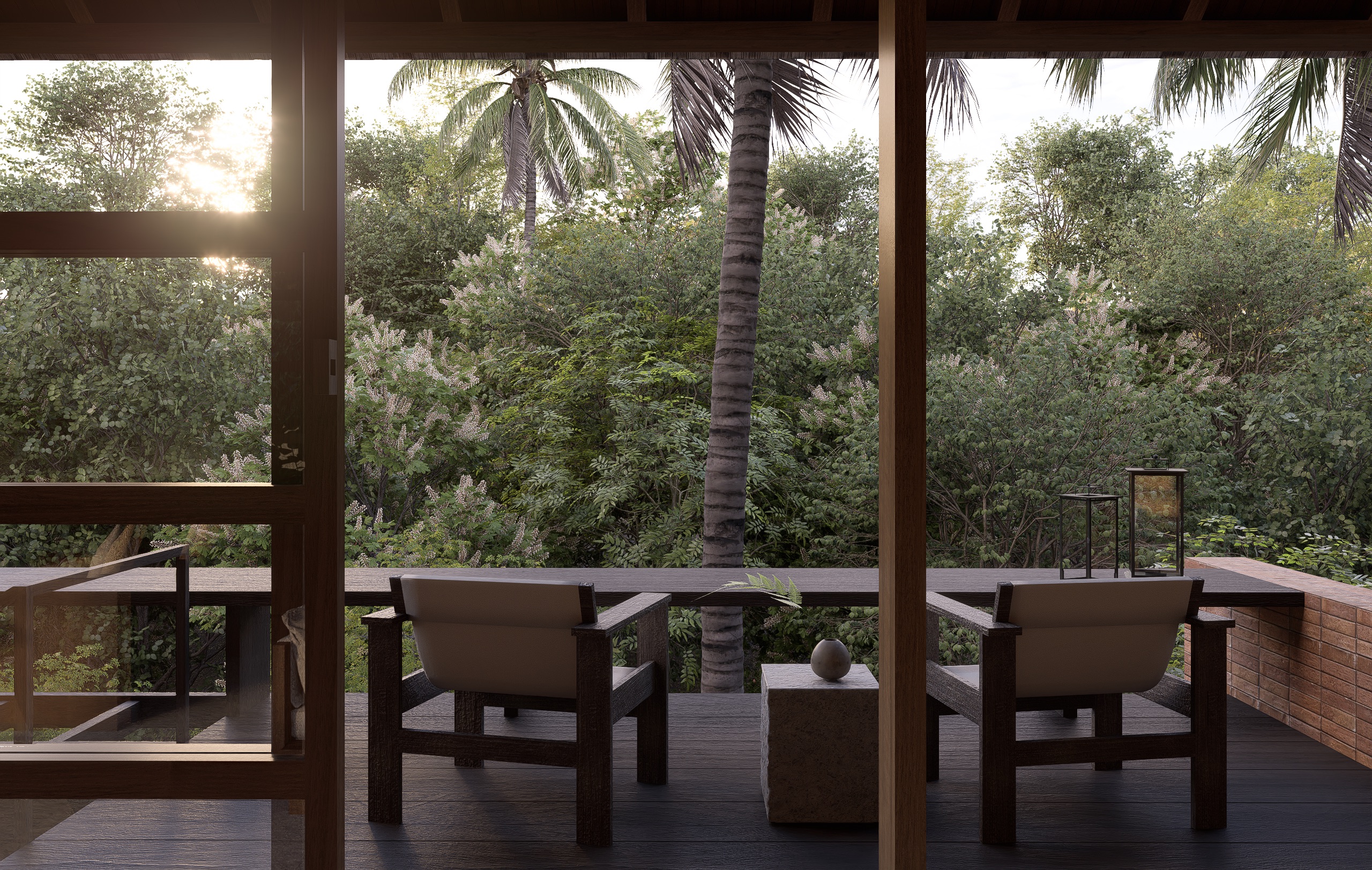 Terrace by the living room at rumah molana