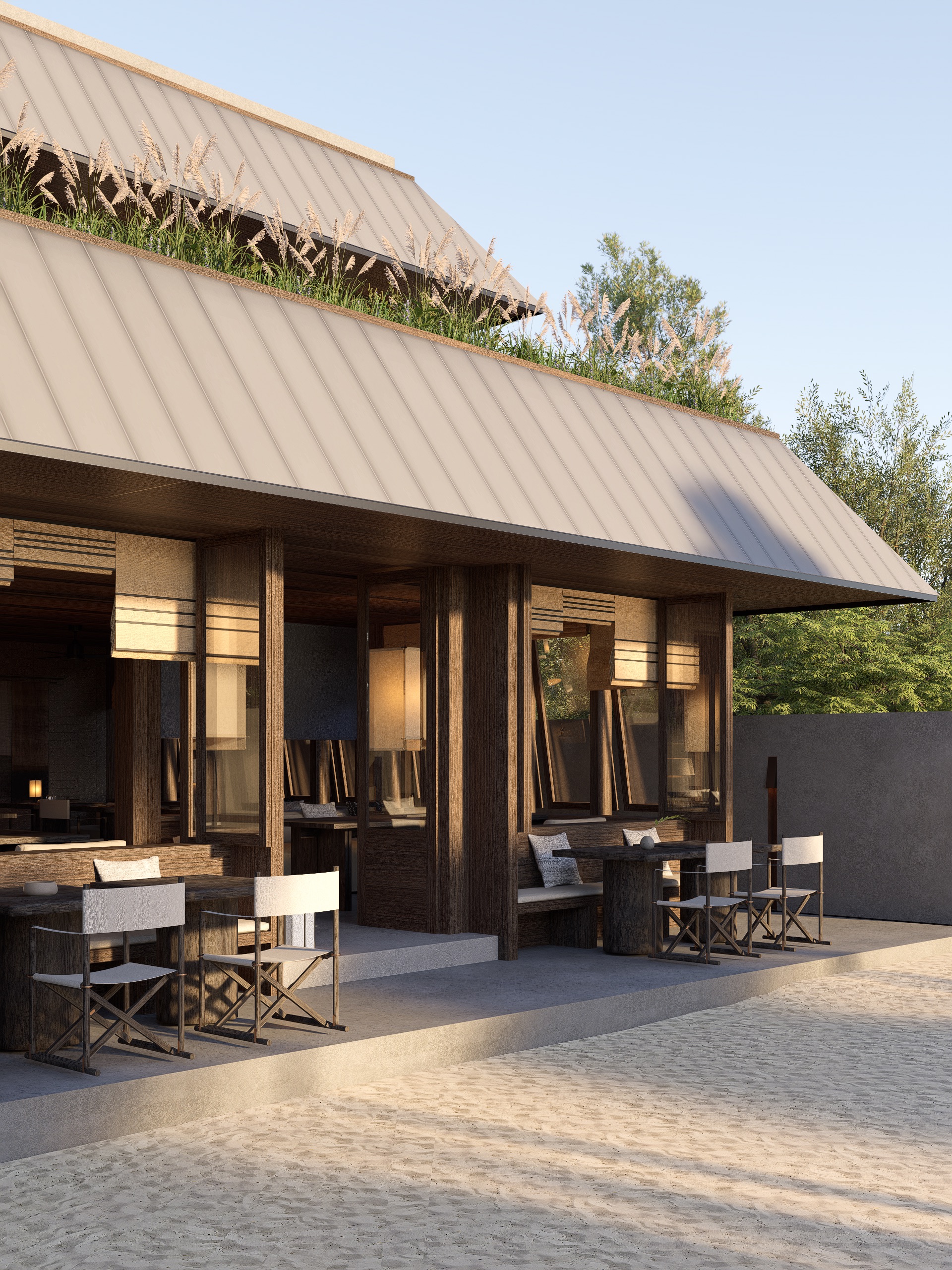 Bale alang inspired mixed-use design facing the beach, Gili Meno, Lombok