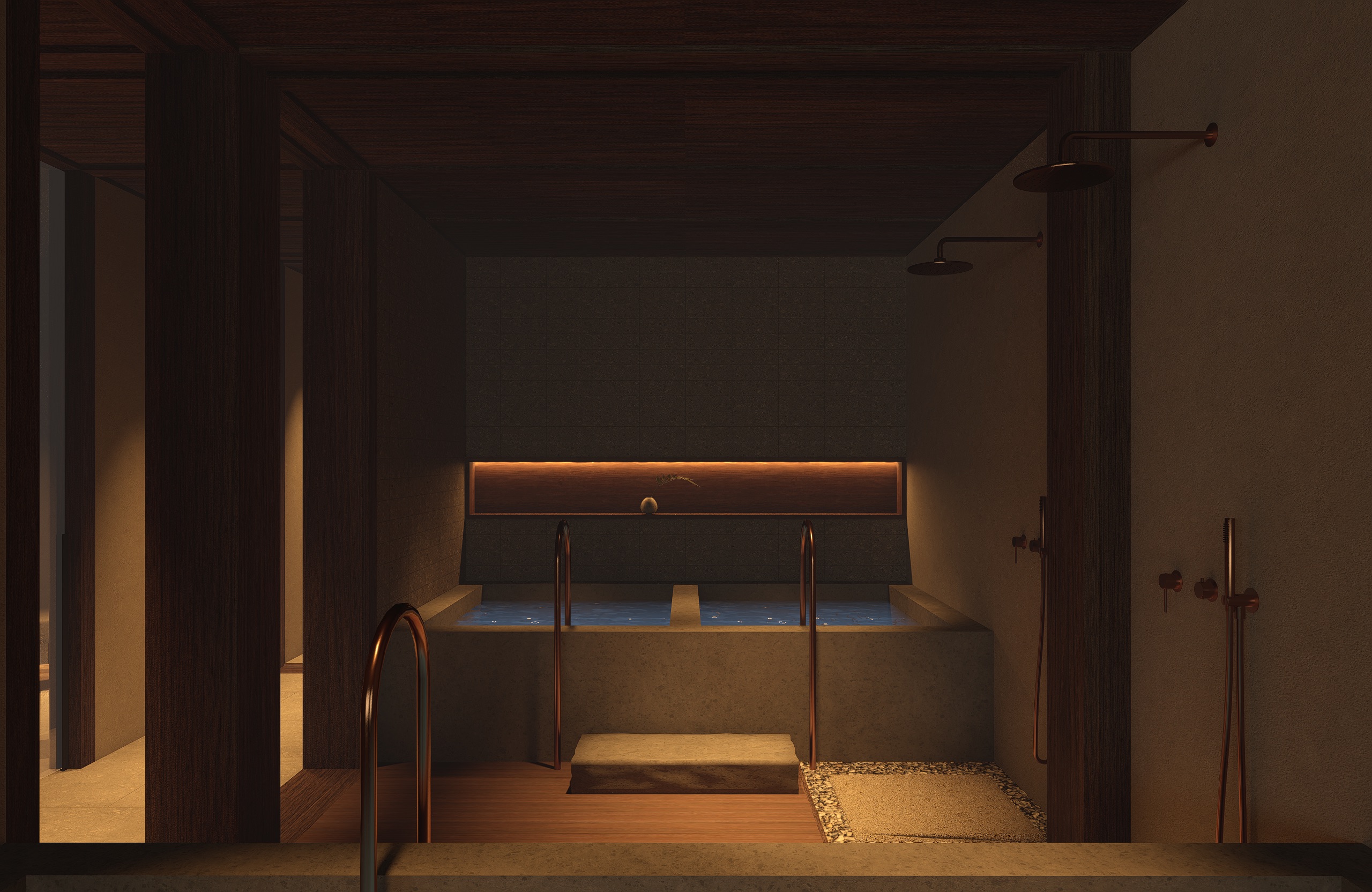Ice bath and cold plunge area, Umah Meno wellness center