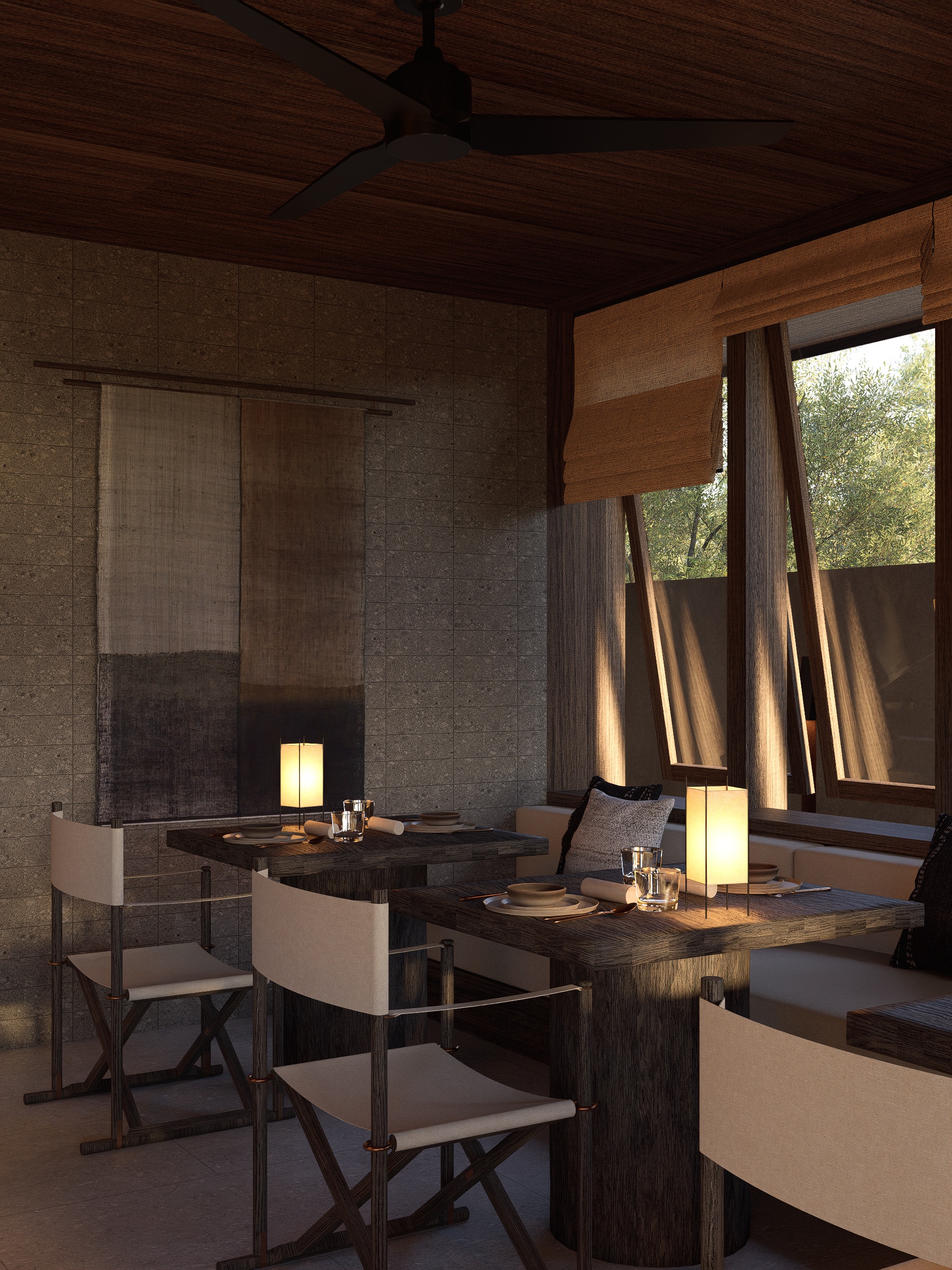 corner seating at umah meno restaurant