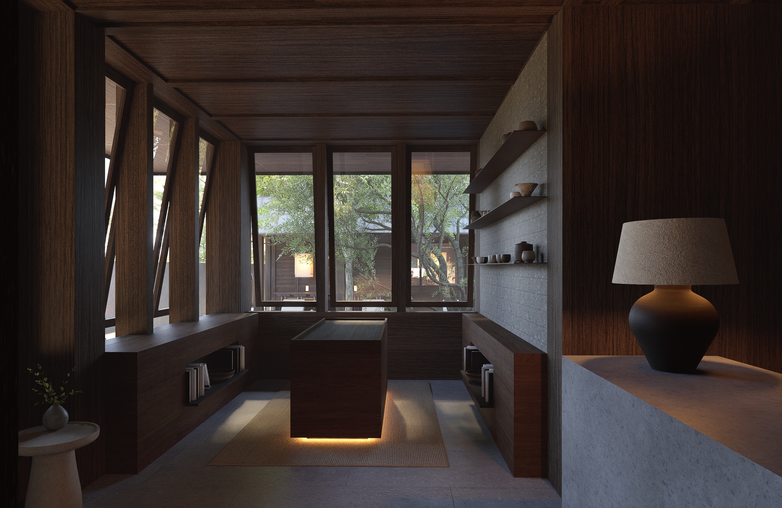 lobby of umah meno wellness center